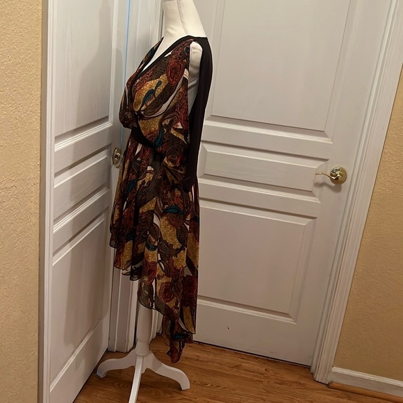 Just Me High Low Dress - Black and Brown - Picture 5 of 8